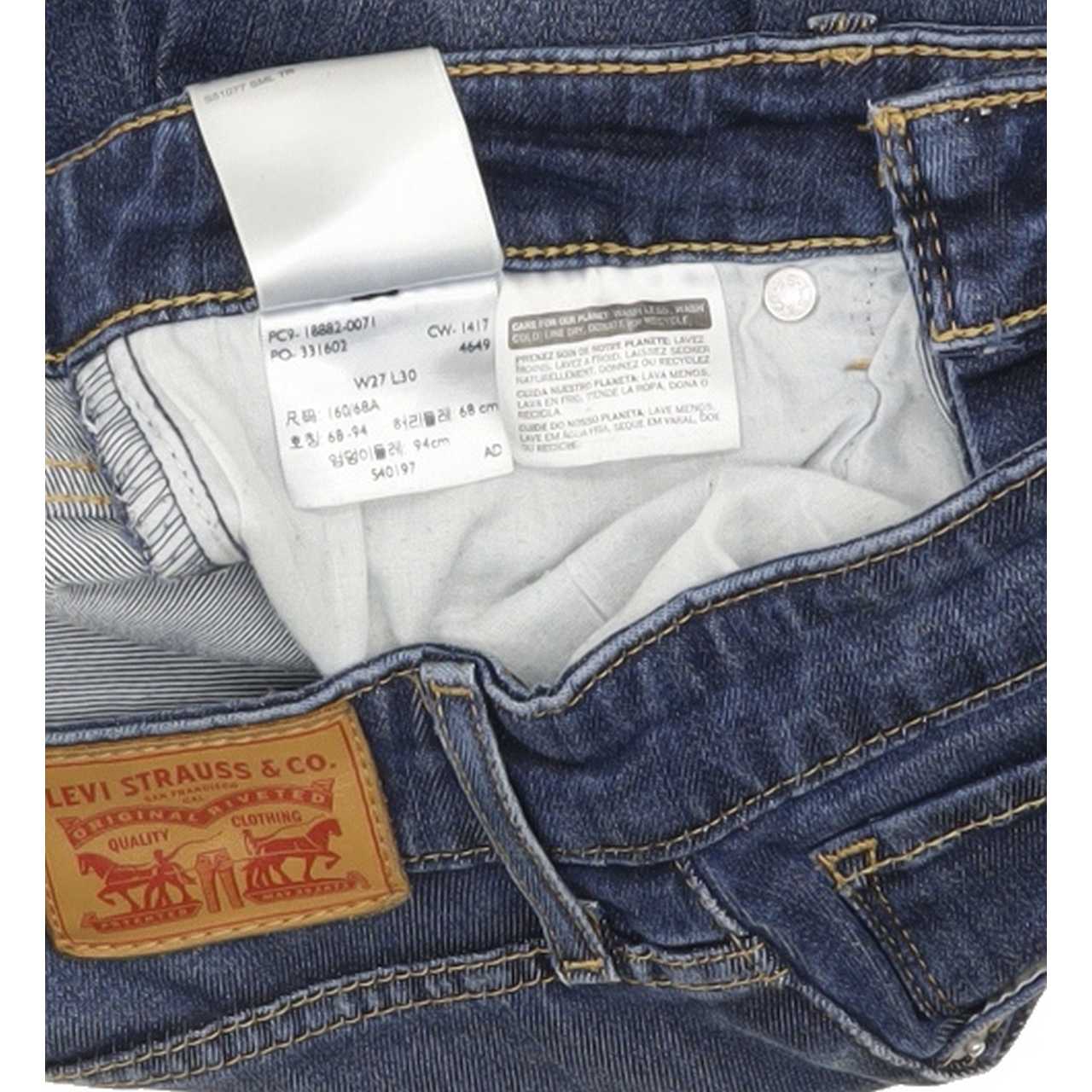 Levi's 721 Hight Rise Women Blue Skinny Stretch Jeans W27 L30
