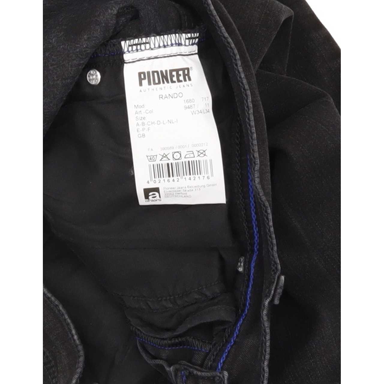 Pioneer Rando Men Black Straight Regular Stretch Jeans W34 L33