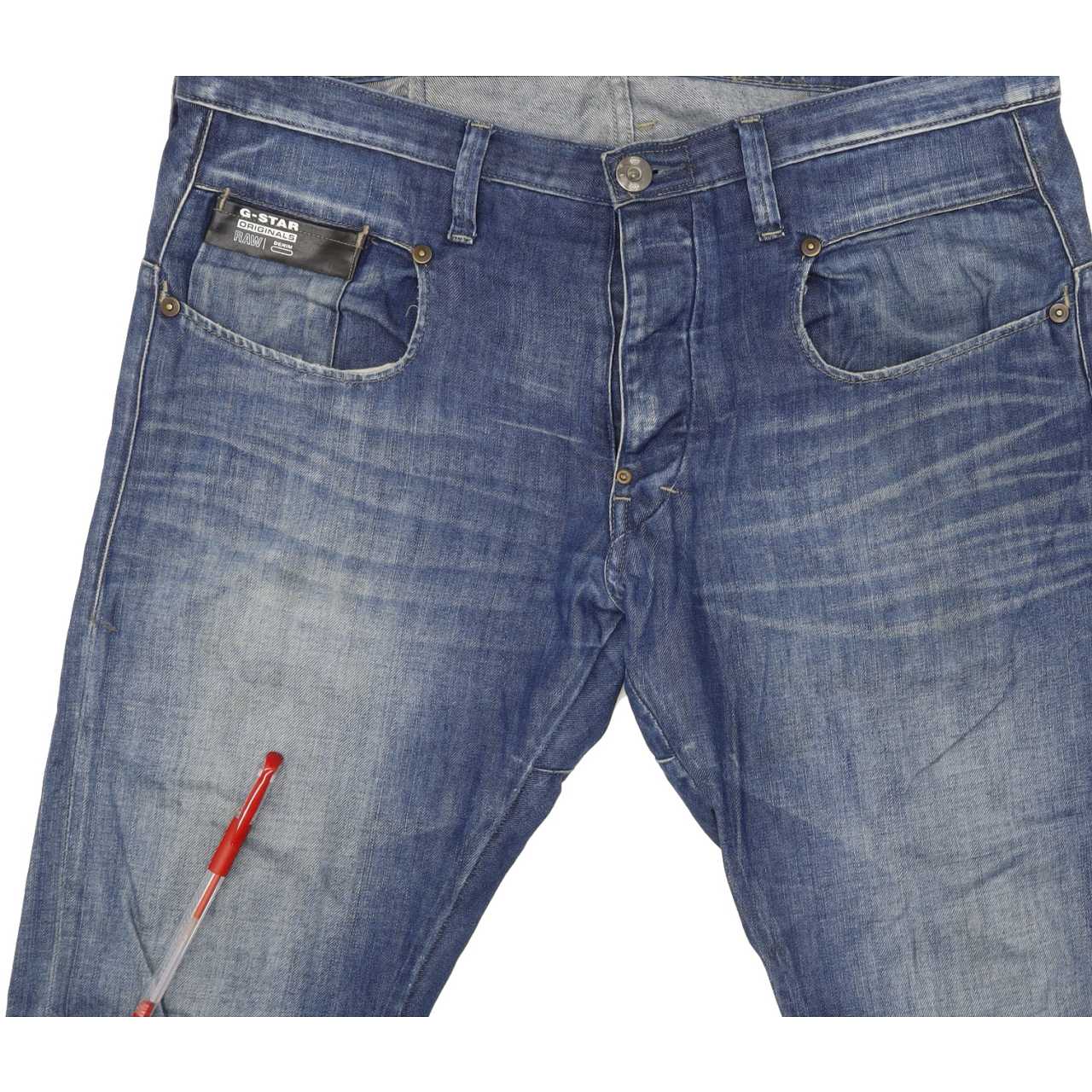 G-Star Blade Men Blue Straight Slim Jeans W34 L32