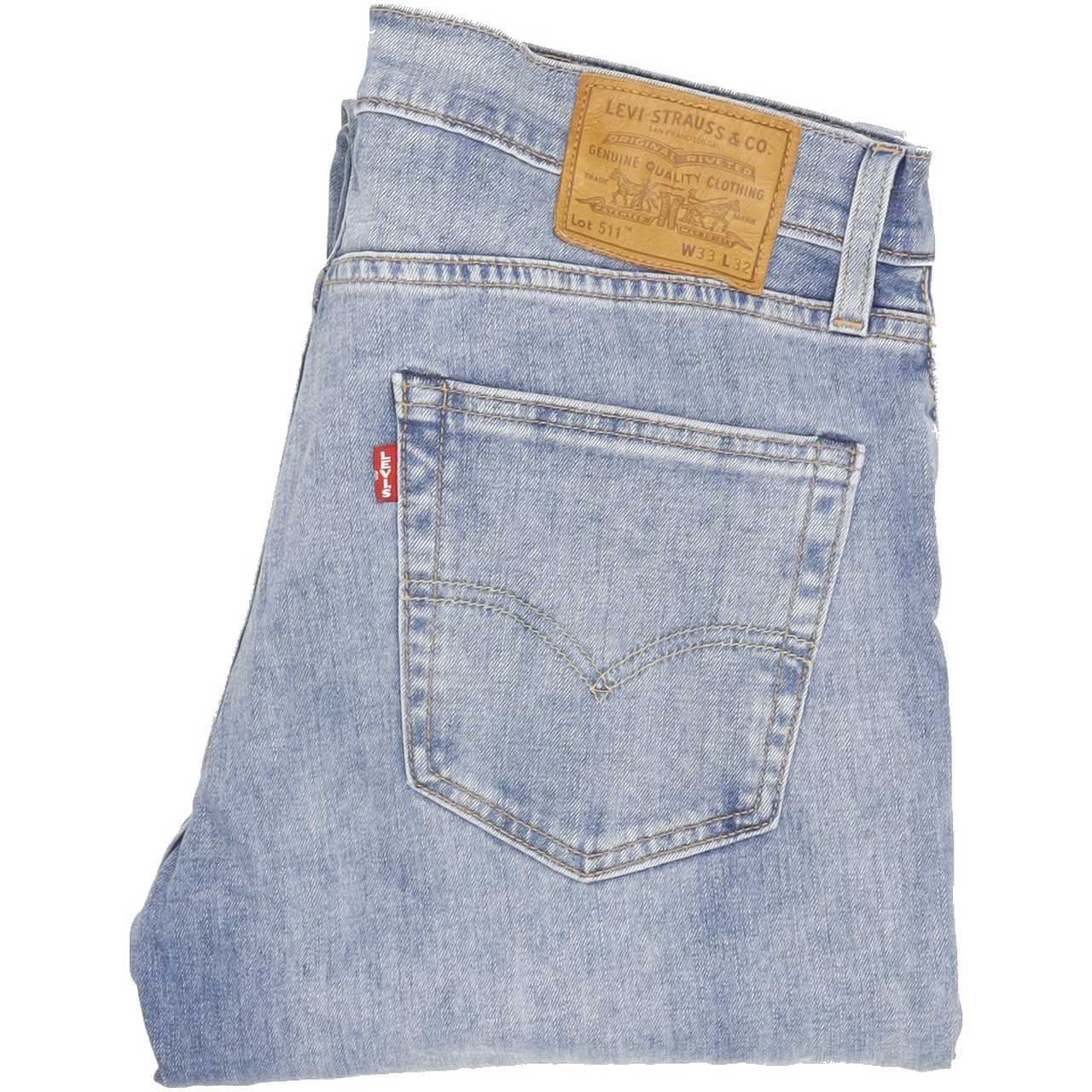 Levi's 511 Men Blue Straight Slim Stretch Jeans W33 L32