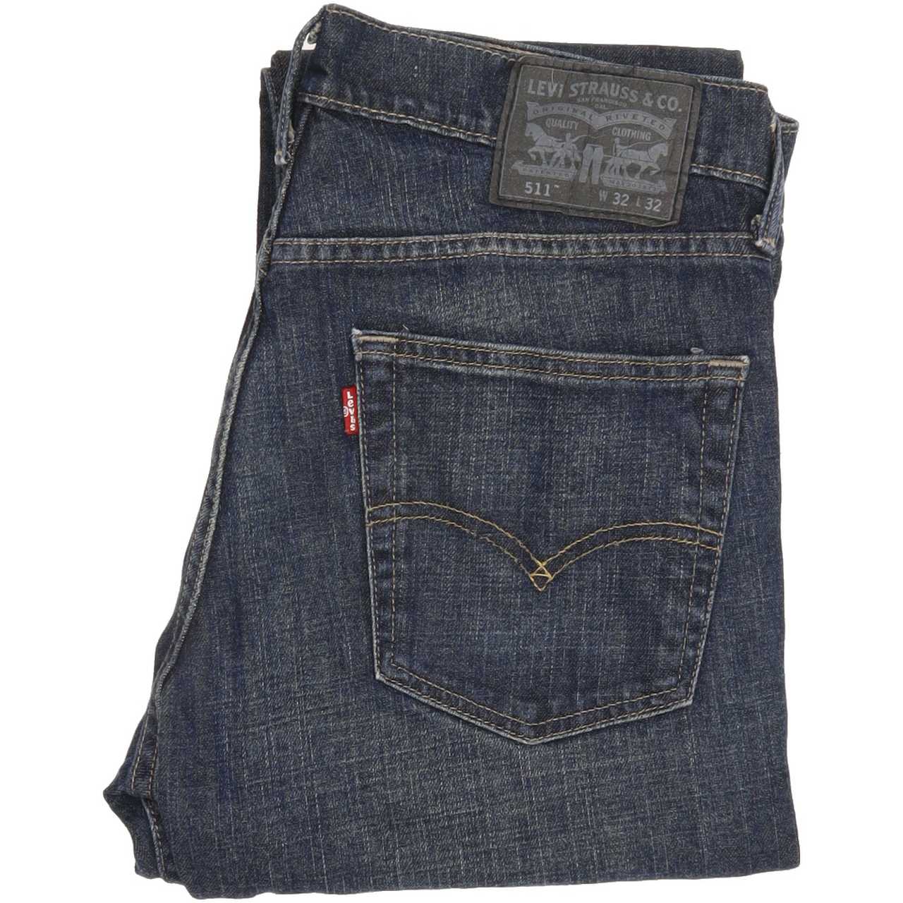 Levi's 511 Men Blue Straight Slim Stretch Jeans W32 L32