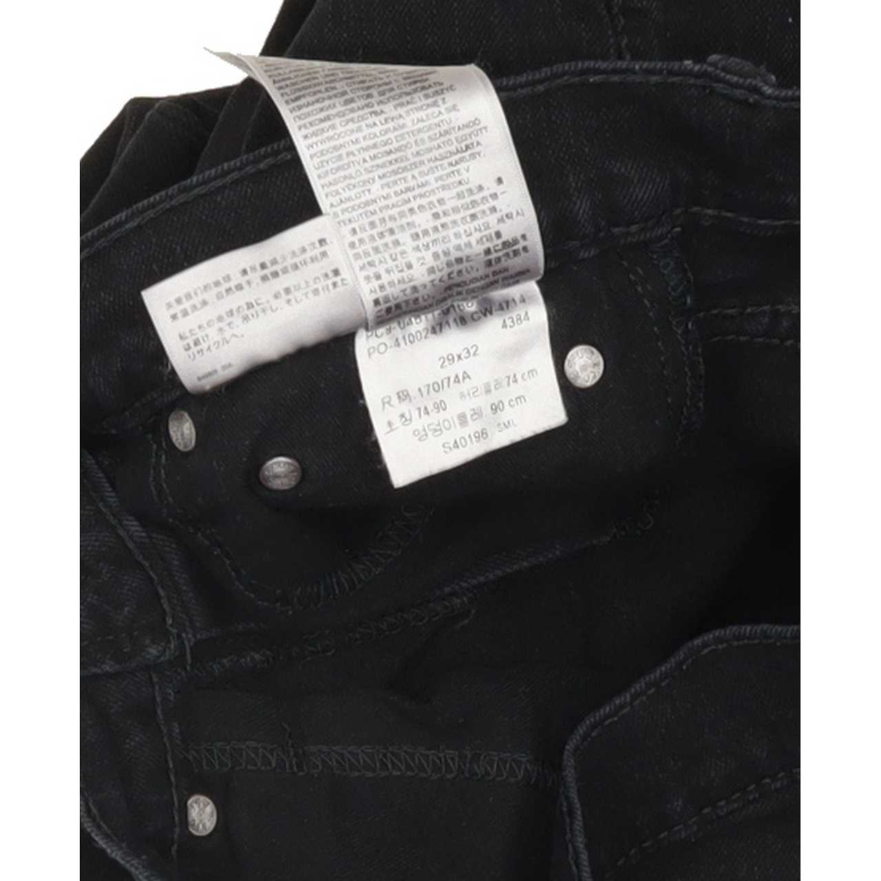 Levi's 511 Men Black Straight Slim Stretch Jeans W29 L32