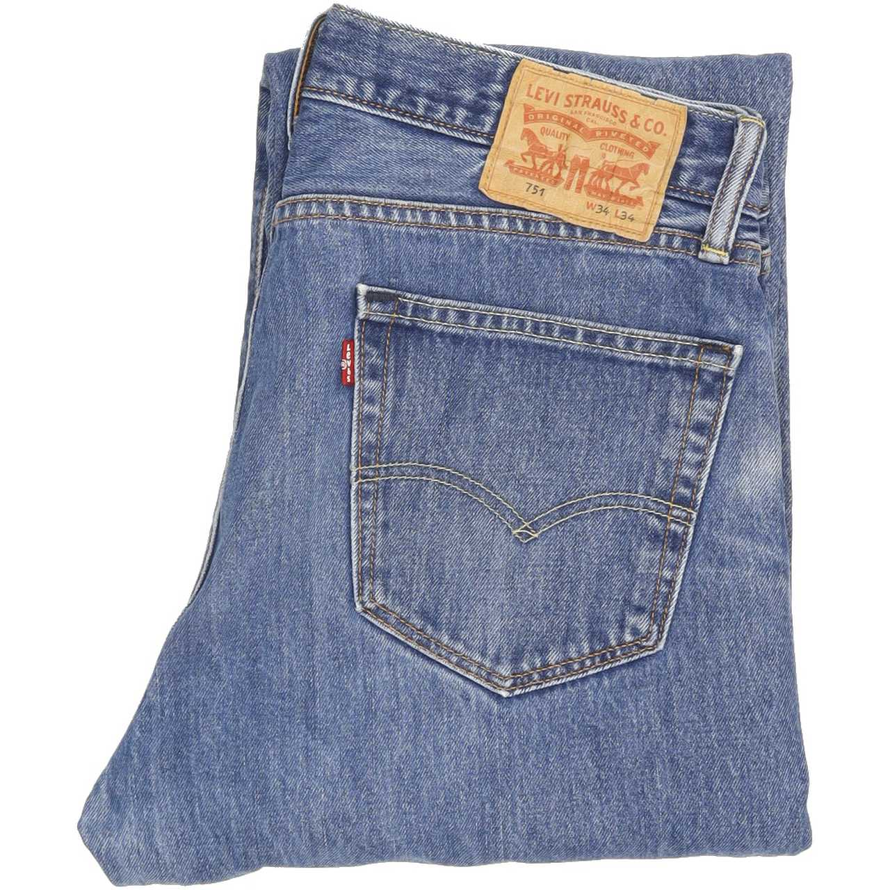 Levi's 751 Men Blue Straight Regular Jeans W34 L33