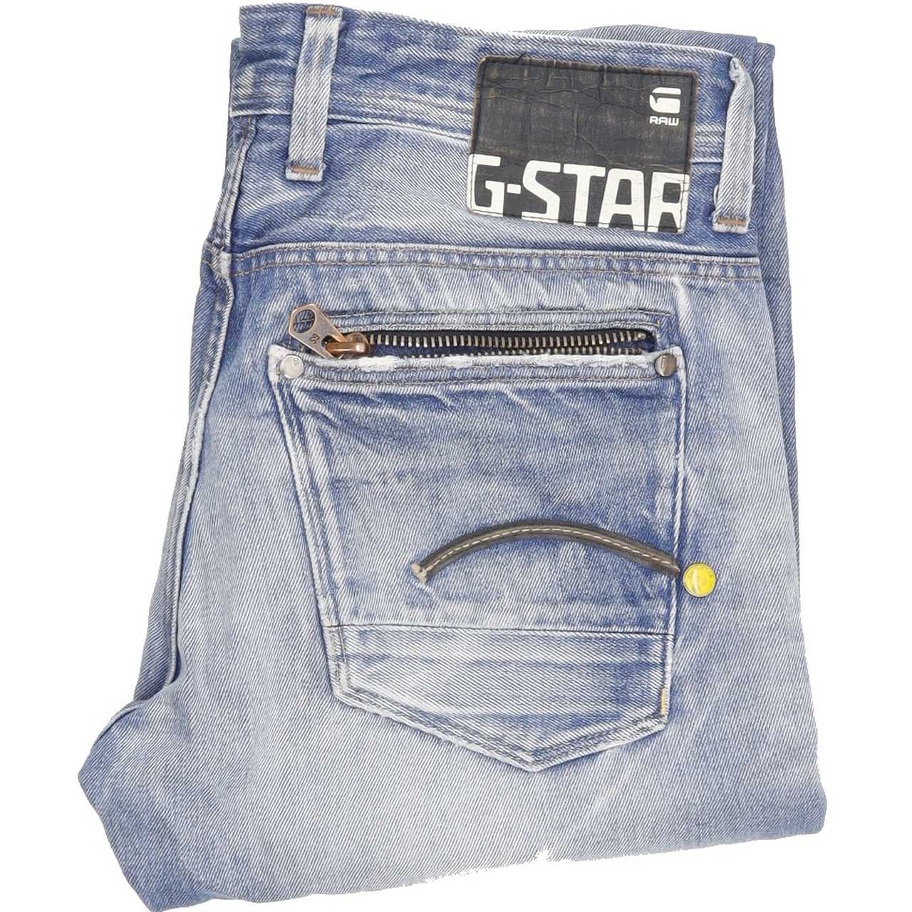 G-Star Men Blue Straight Slim Jeans W32 L31