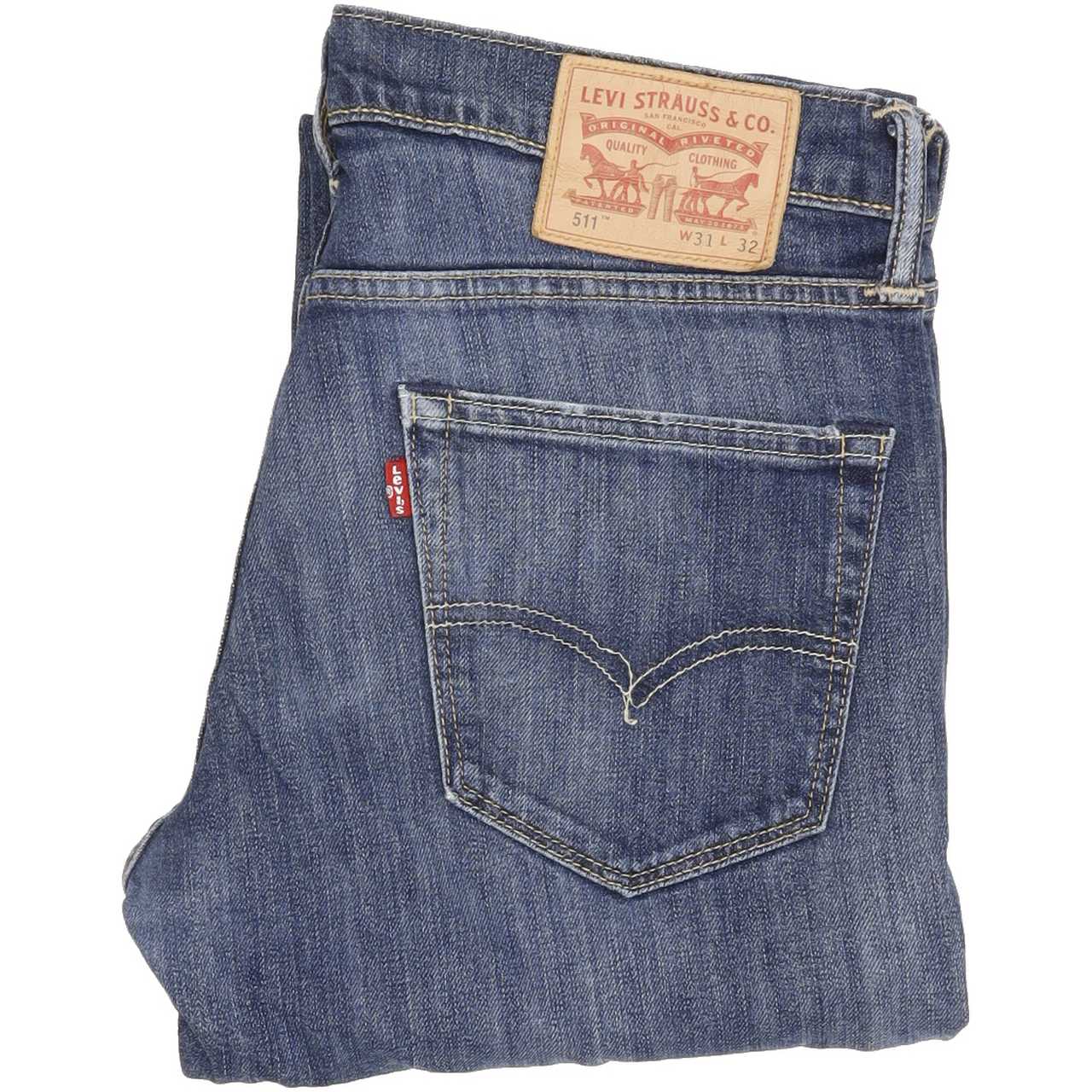 Levi's 511 Men Blue Straight Slim Stretch Jeans W31 L30