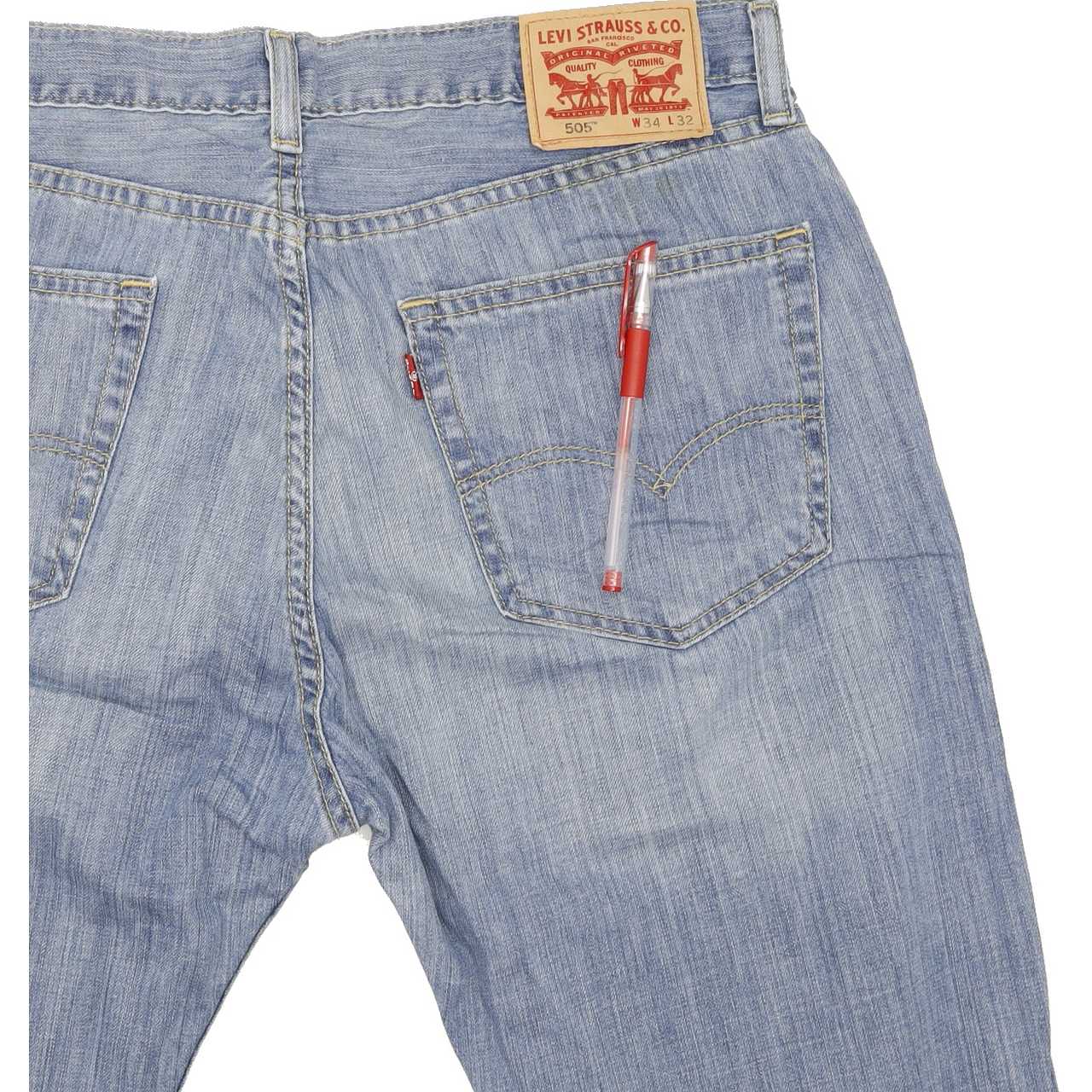 Levi's 505 Men Blue Straight Regular Jeans W34 L31