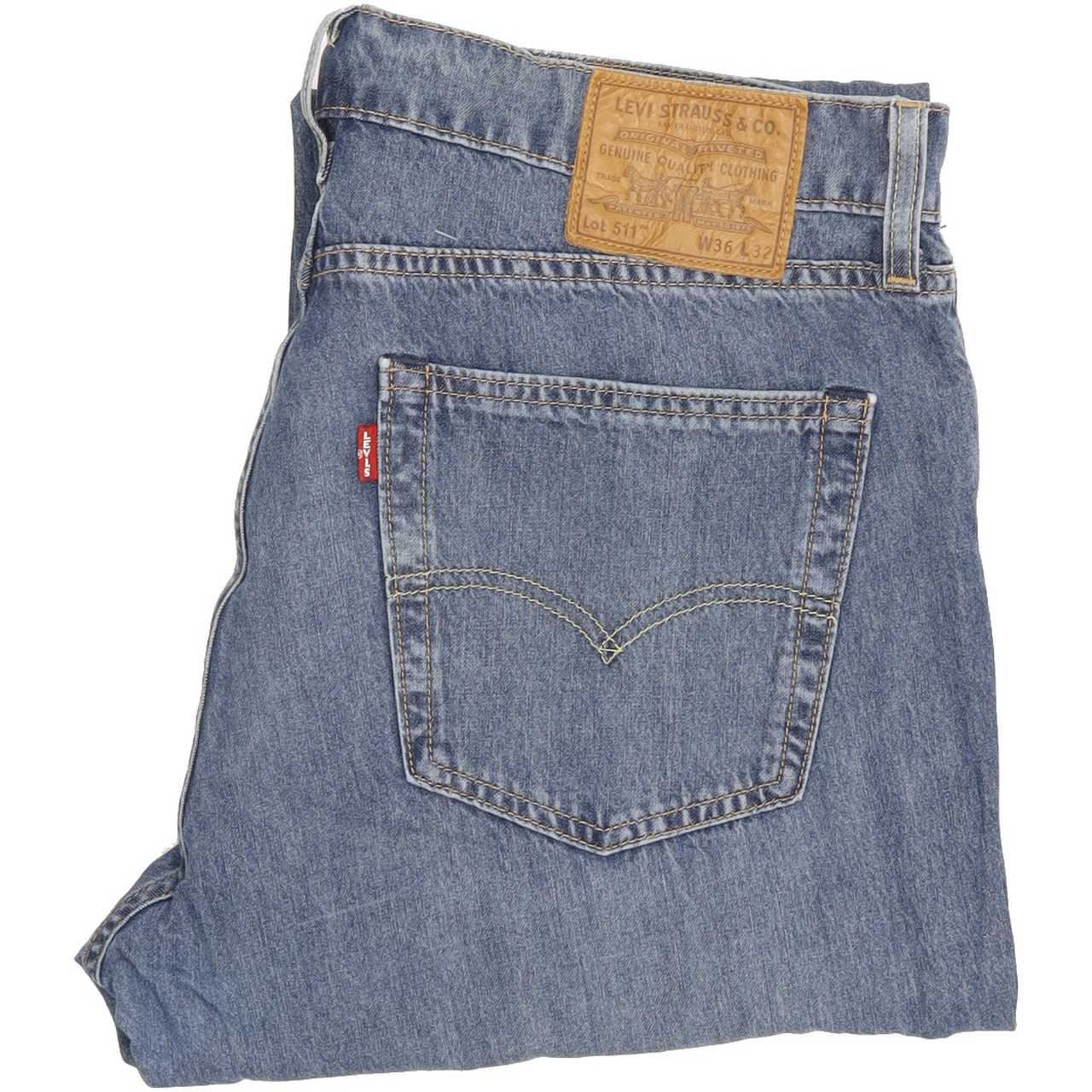 Levi's 511 Men Blue Straight Slim Stretch Jeans W36 L32