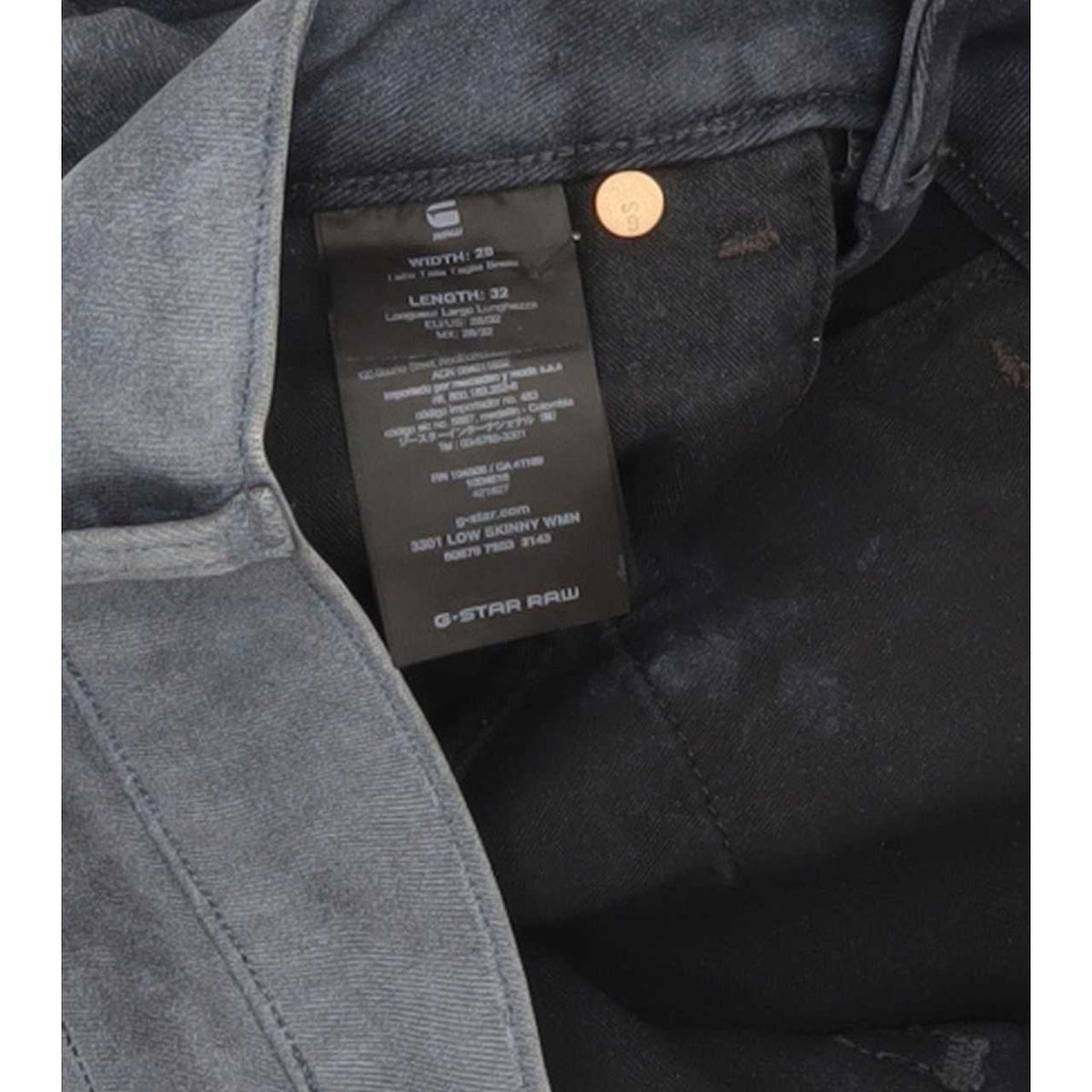 G-Star 3301 Women Grey Skinny Slim Stretch Jeans W28 L31