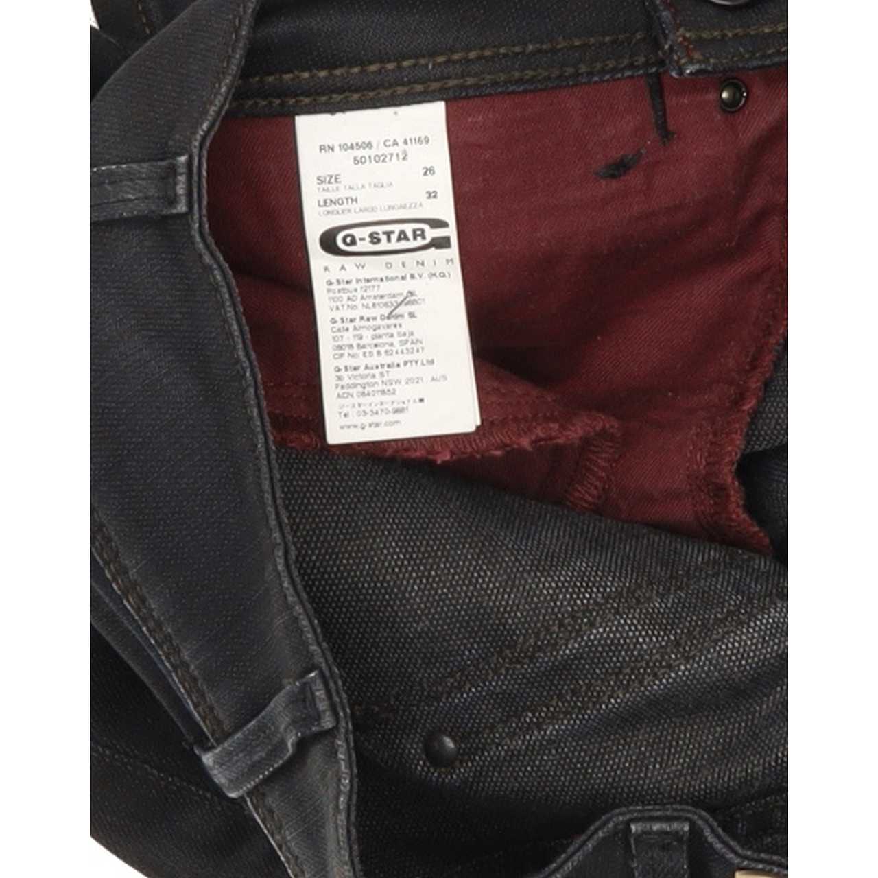 G-Star Berlin Women Black Straight Slim Stretch Jeans W26 L31