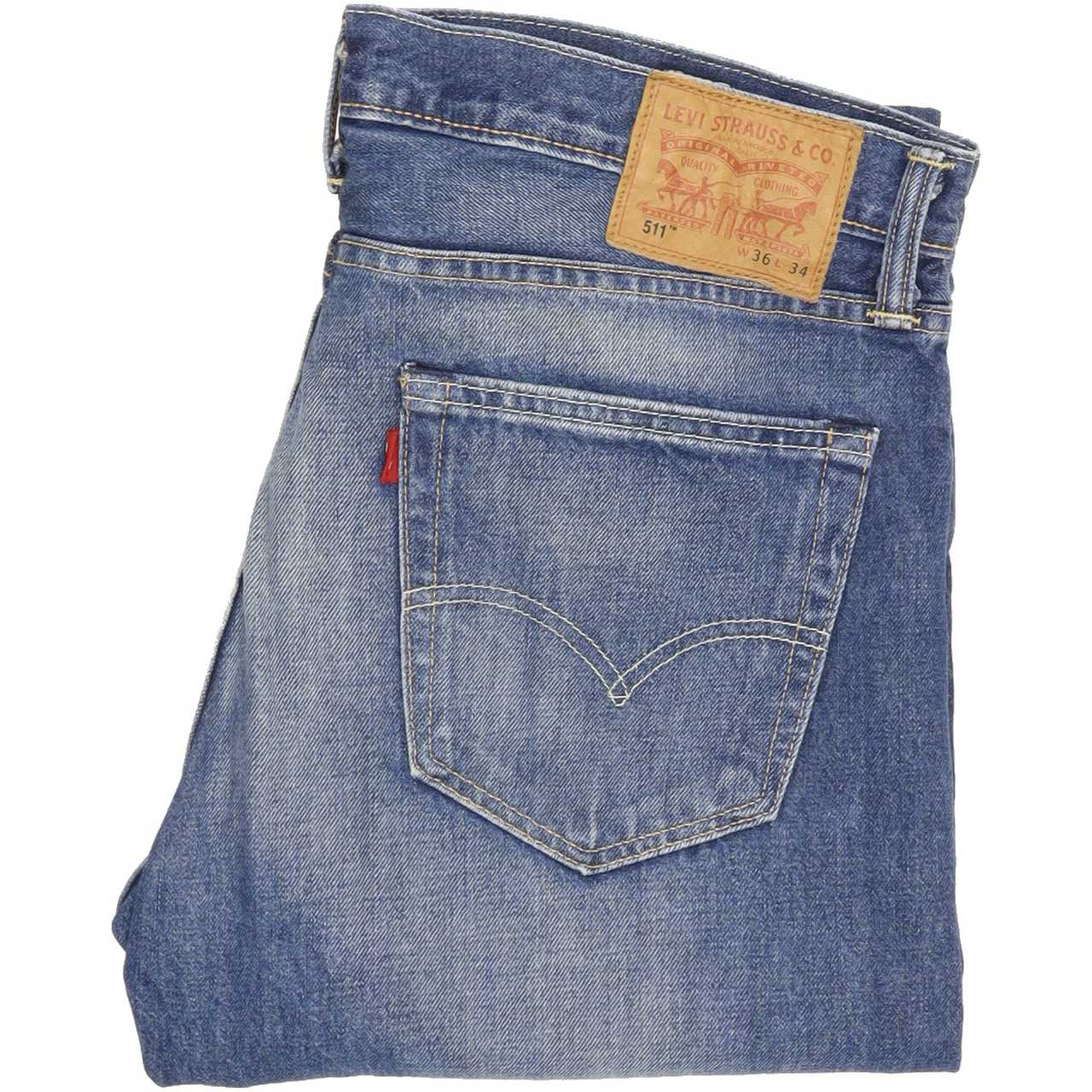 Levi's 511 Men Blue Straight Slim Jeans W36 L34