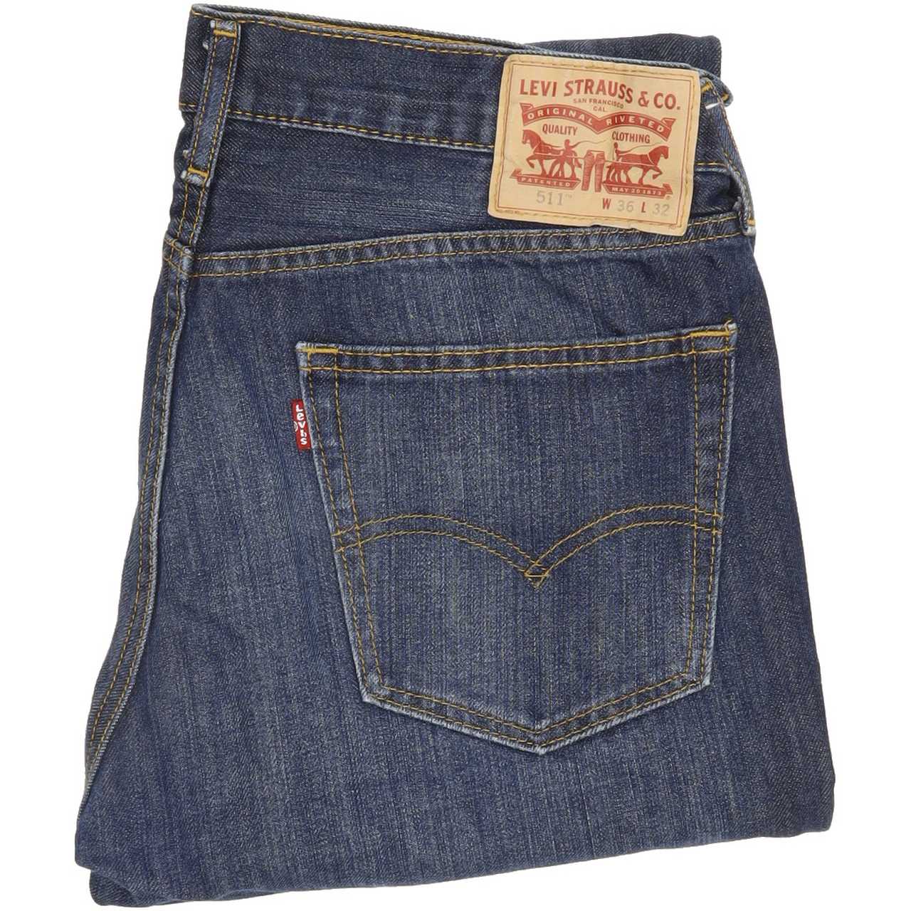 Levi's 511 Men Blue Straight Slim Jeans W36 L30