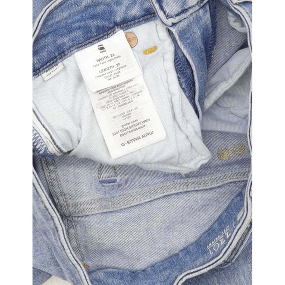 G-Star 3301 High Rise Women Blue Skinny Stretch Jeans W24 L27