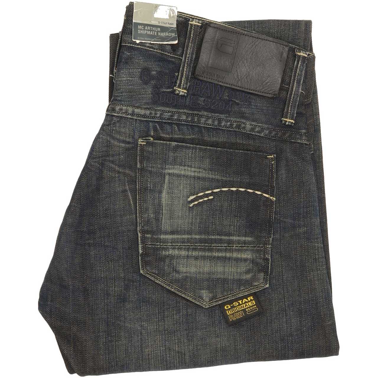 G-Star Mc Arhur Men Blue Straight Slim Jeans W29 L30