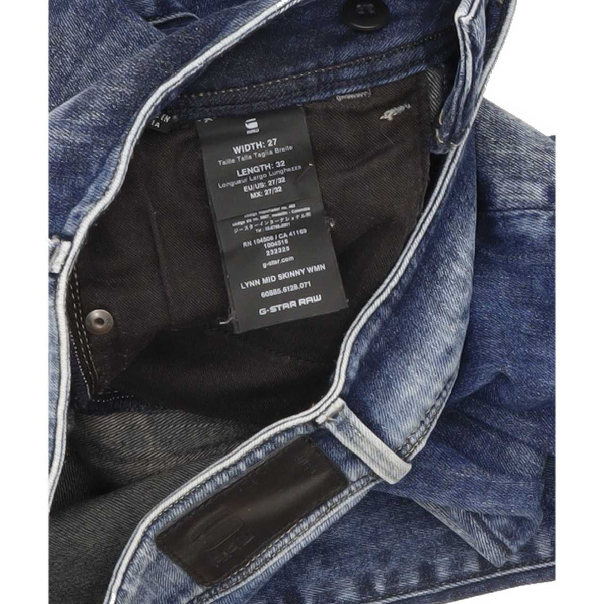 G-Star Lynn Mid Women Blue Skinny Slim Stretch Jeans W27 L32