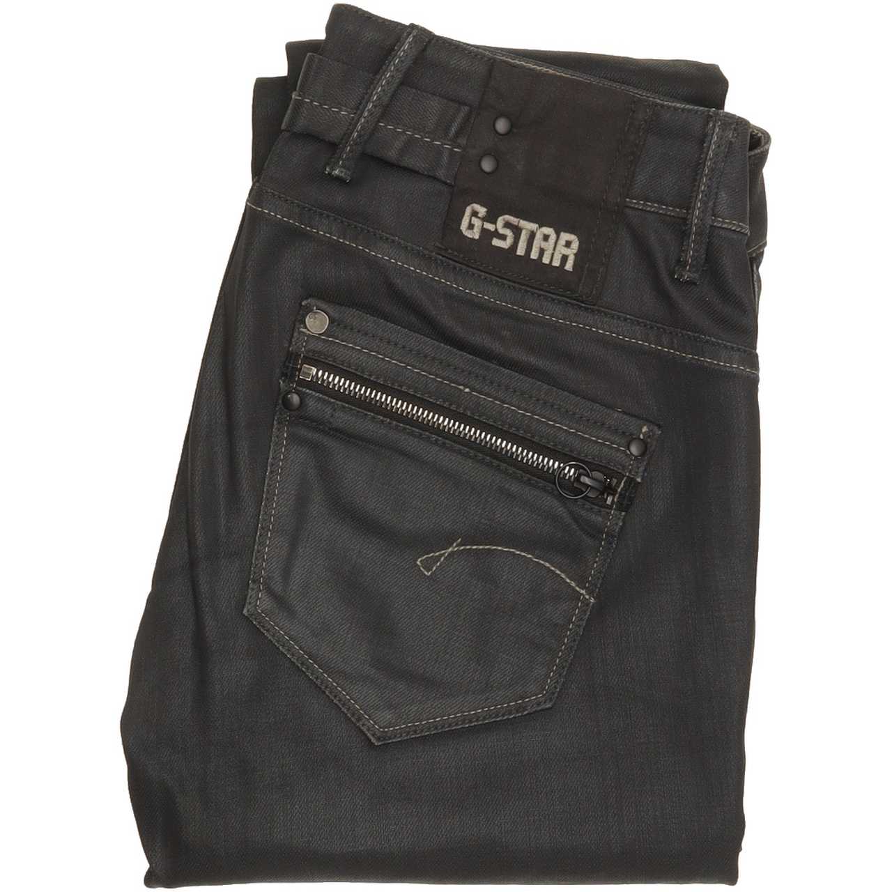 G-Star Women Black Straight Slim Jeans W28 L31