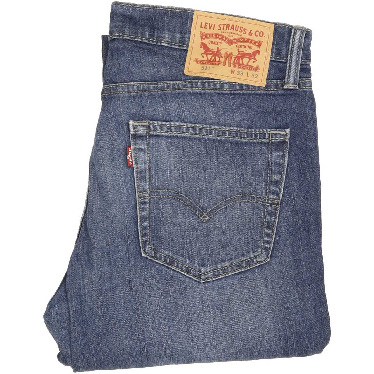 Levi's 511 Men Blue Straight Slim Jeans W33 L31