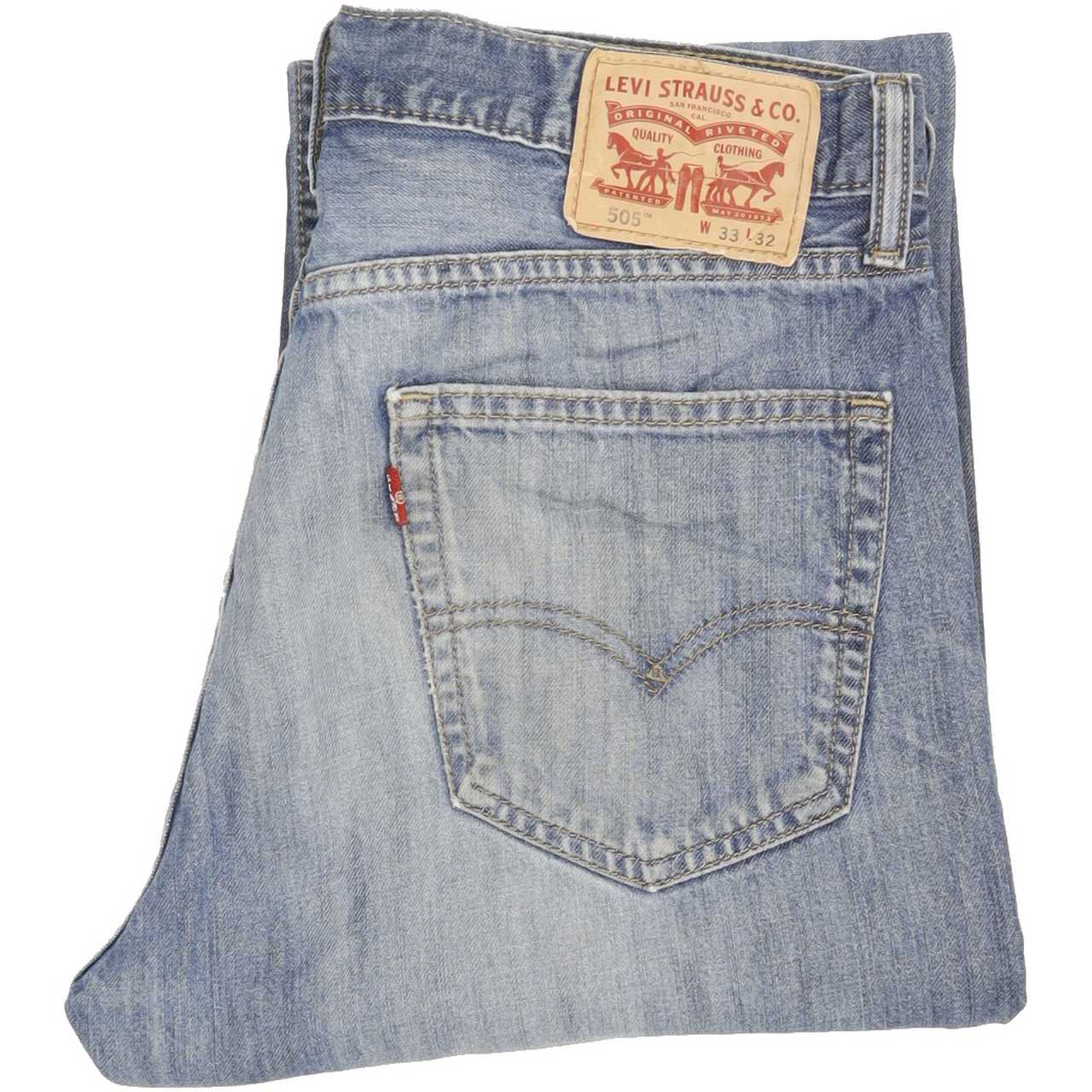 Levi's 505 Men Blue Straight Regular Jeans W33 L31
