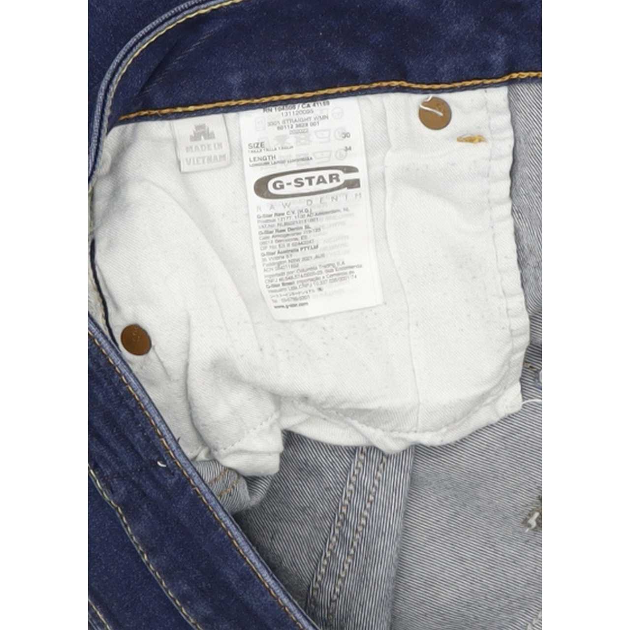 G-Star 3301 Women Blue Straight Slim Stretch Jeans W30 L33