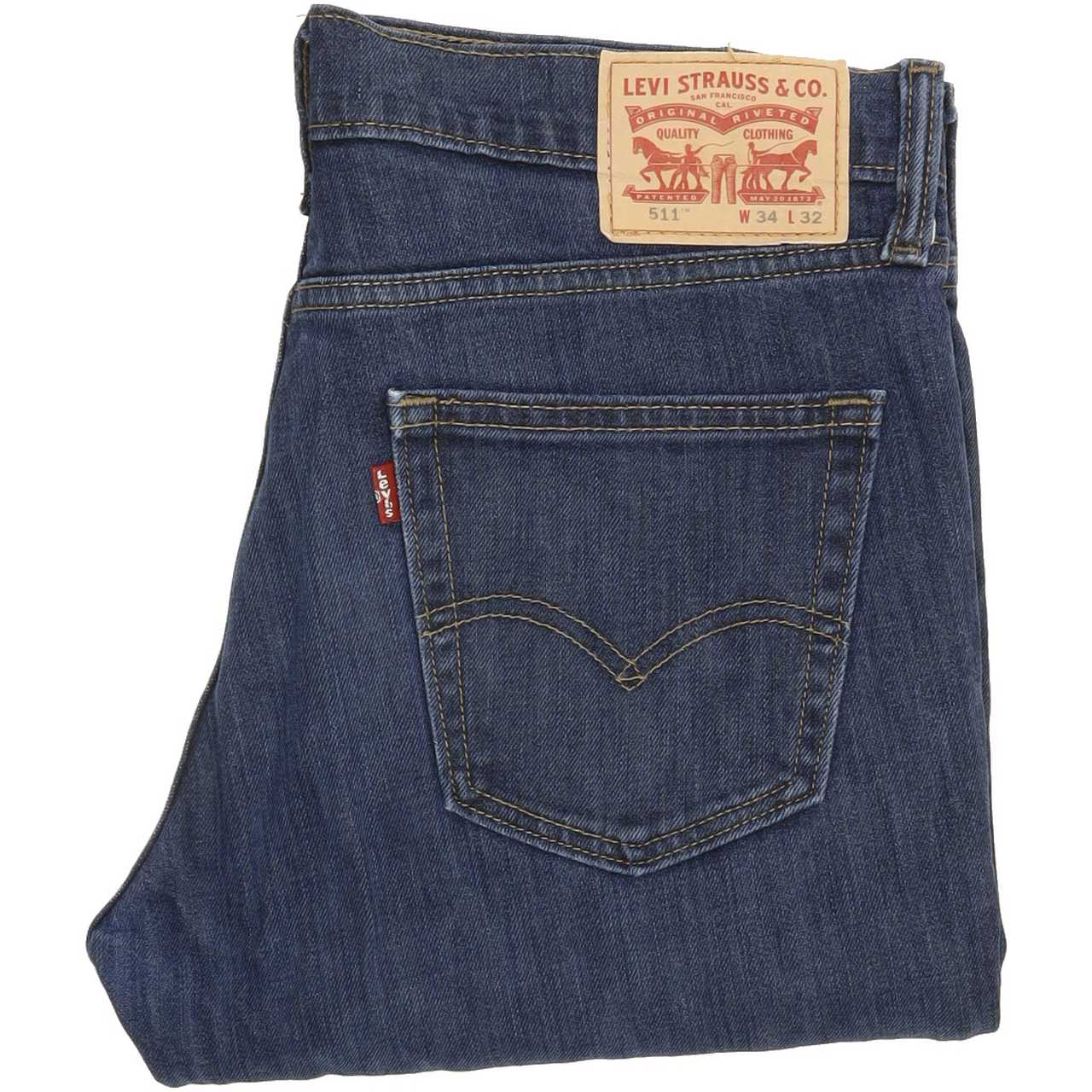 Levi's 511 Men Blue Straight Slim Stretch Jeans W34 L31