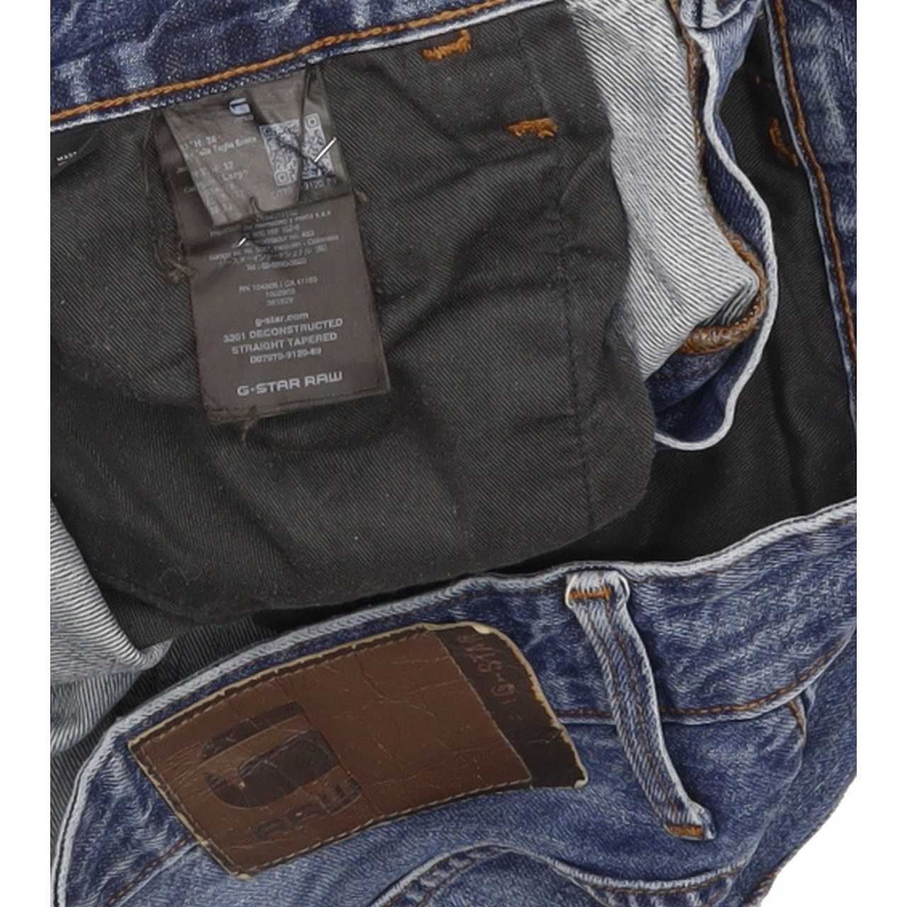 G-Star 3301 Deconstructed Men Blue Tapered Regular Jeans W36 L31