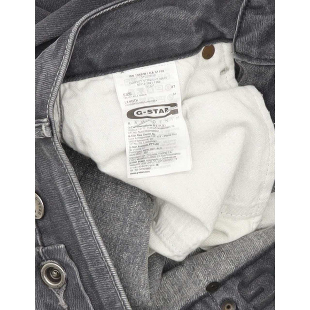 G-Star Corvet Women Grey Straight Slim Stretch Jeans W27 L34