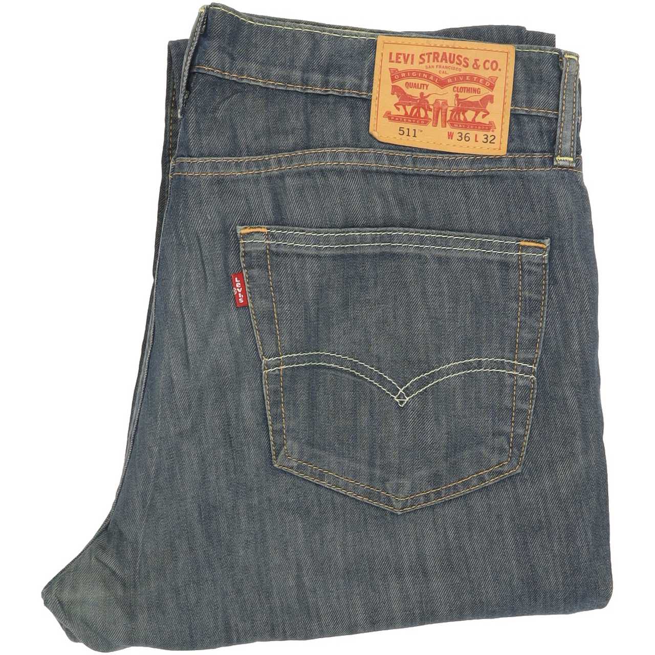Levi's 511 Men Blue Straight Slim Jeans W37 L31