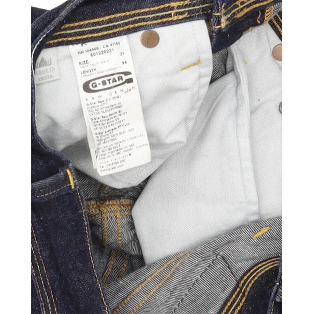 G-Star Defend Men Blue Straight Slim Stretch Jeans W31 L33