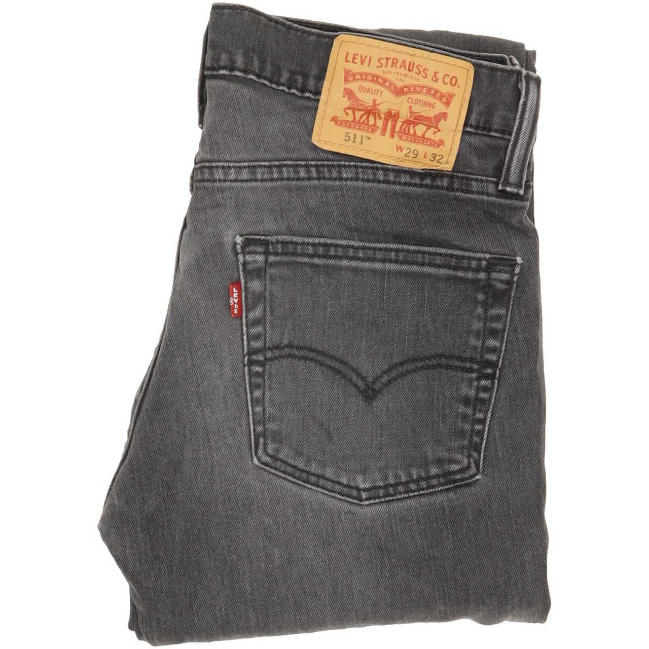 Levi's 511 Men Charcoal Straight Slim Jeans W29 L32