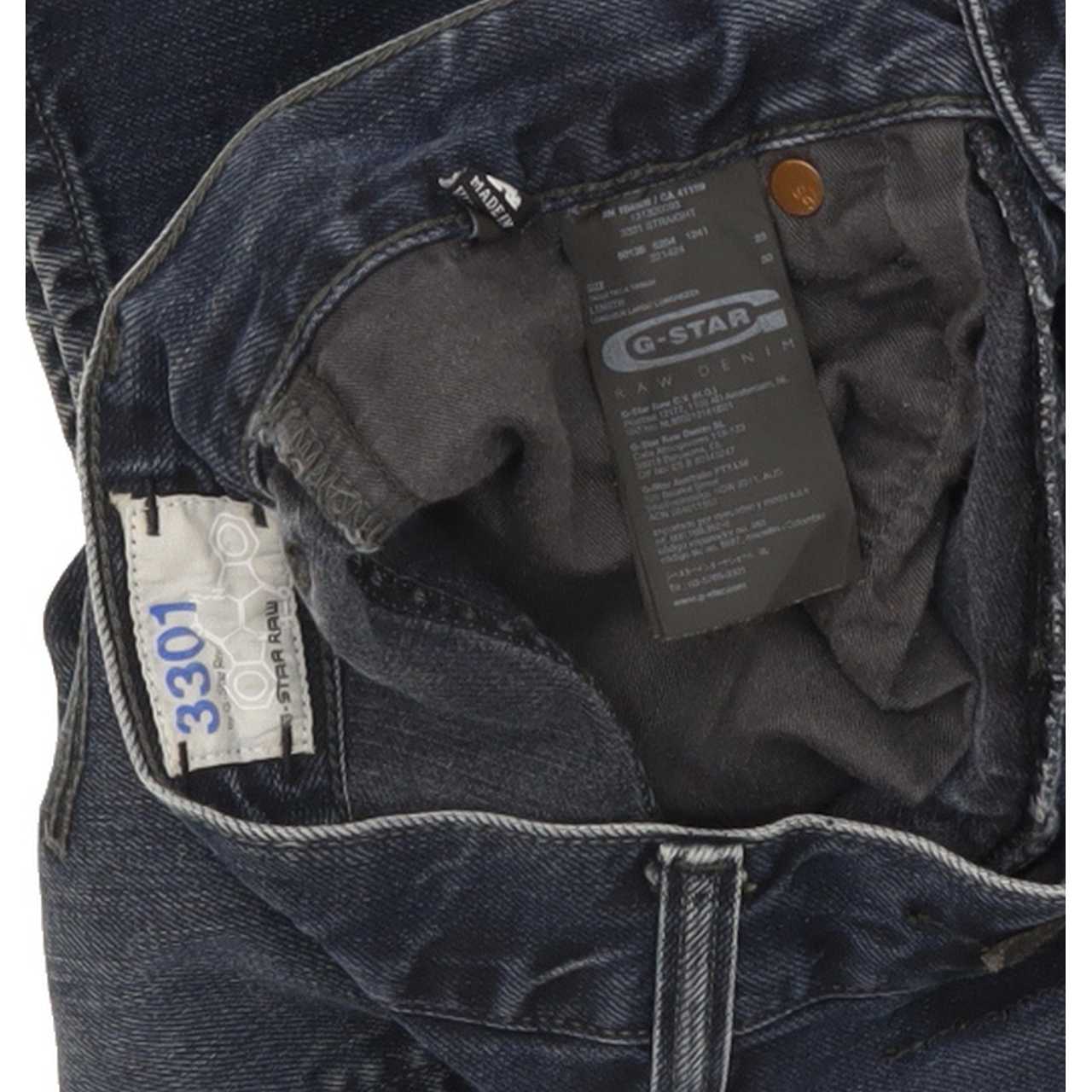 G-Star 3301 Men Blue Straight Regular Jeans W28 L29