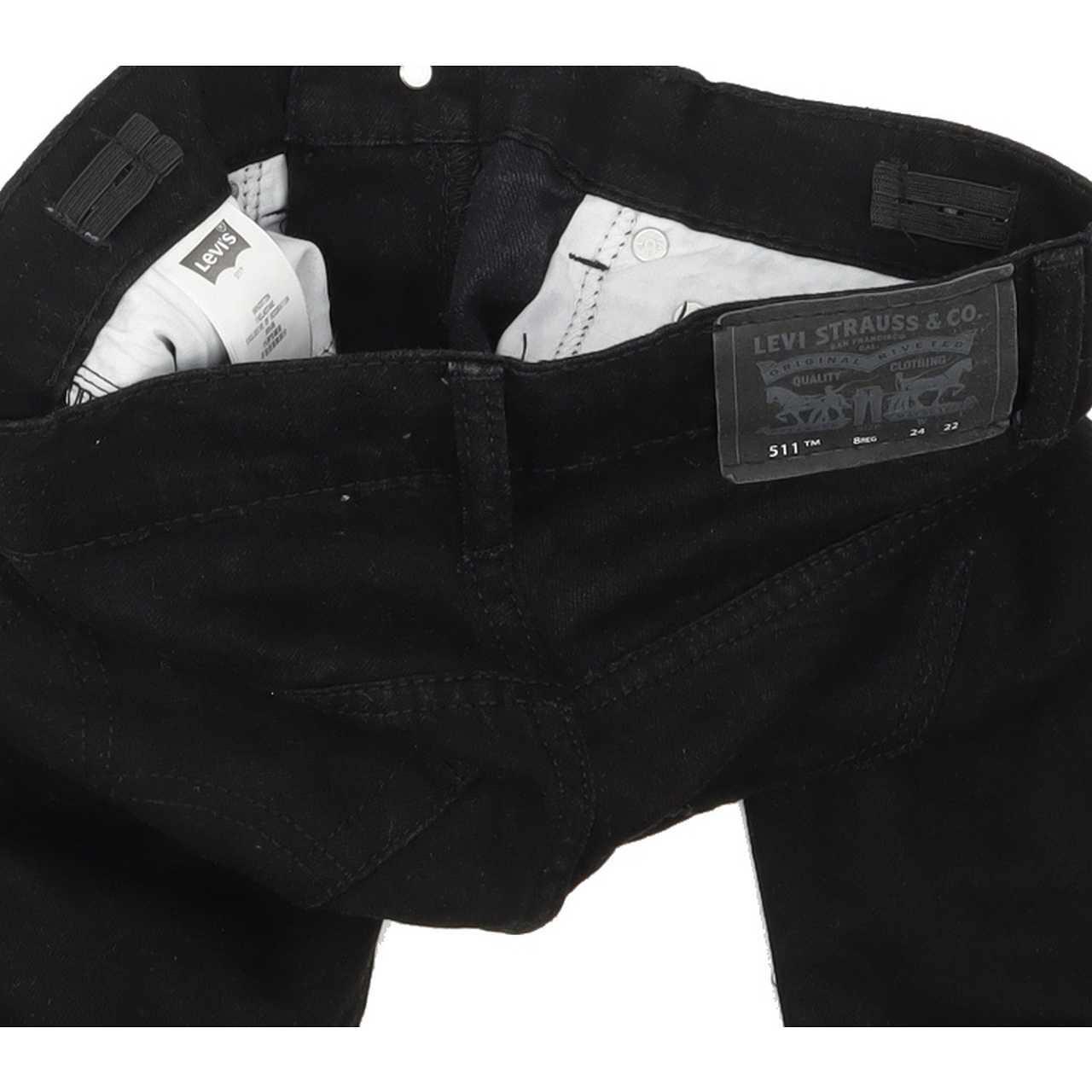 Levi's 511 Kids Black Straight Slim Stretch Jeans W24 L22