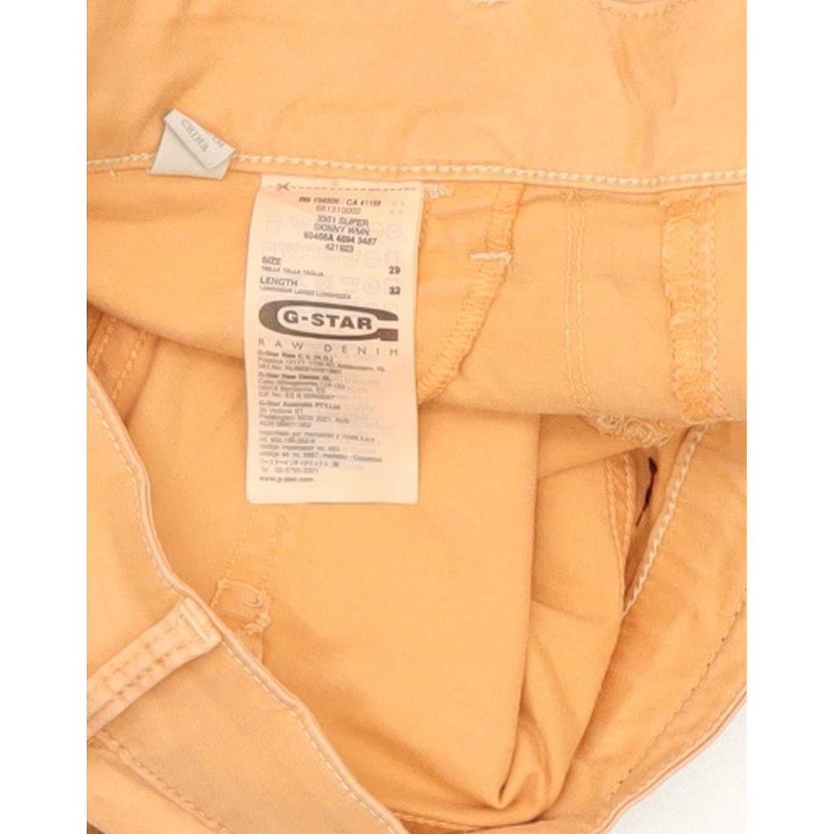 G-Star Orange 3301 Women Skinny Slim Stretch Jeans W29 L32