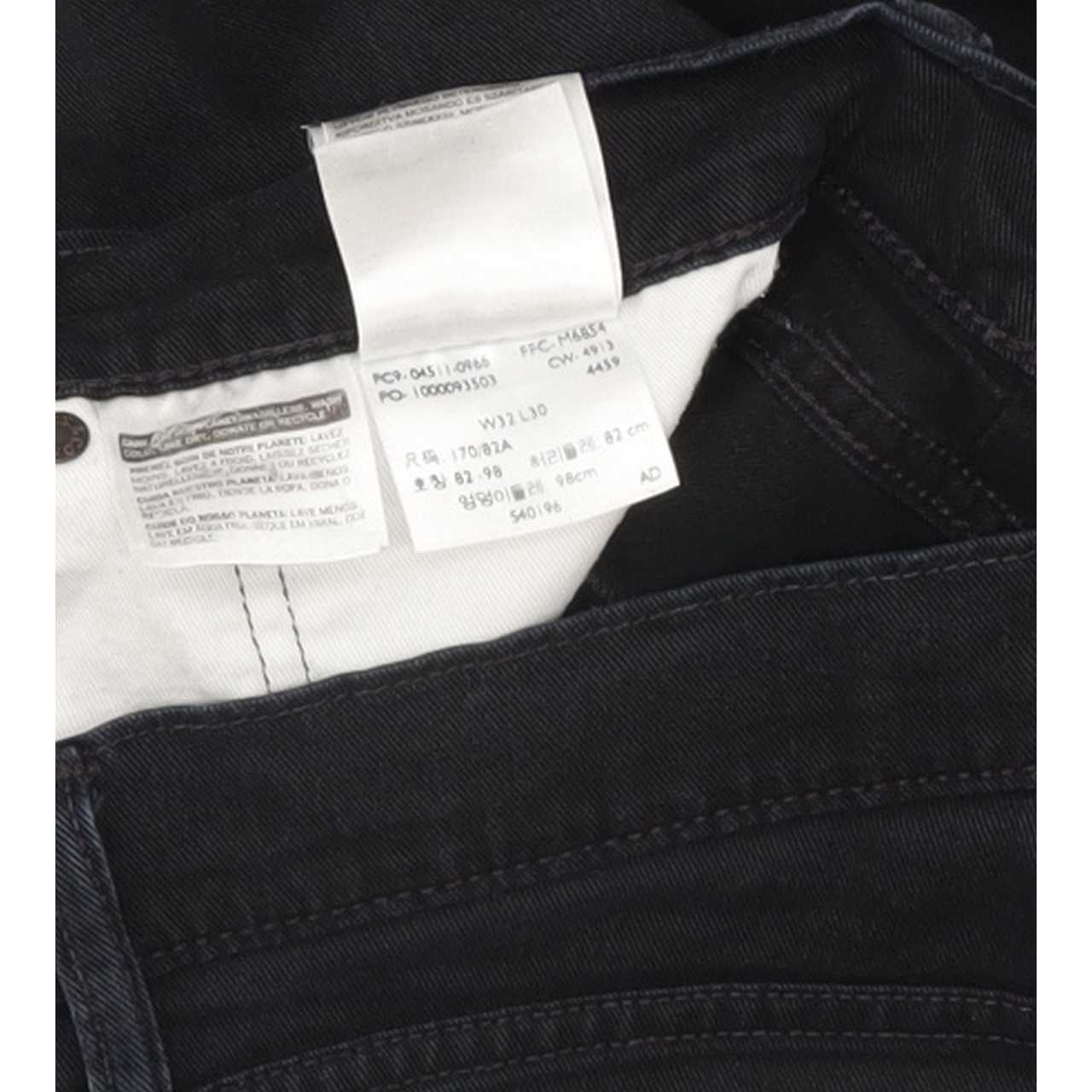 Levi's 511 Men Black Straight Slim Stretch Jeans W32 L29