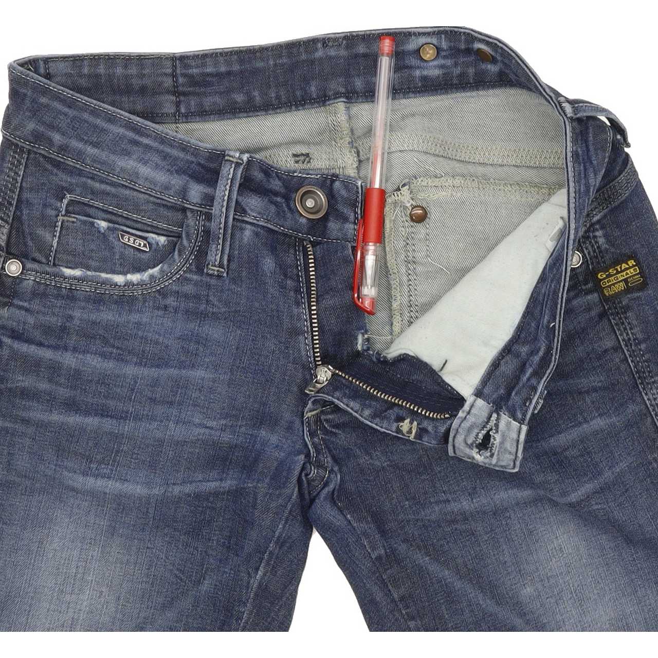 G-Star Women Blue Straight Slim Jeans W26 L34