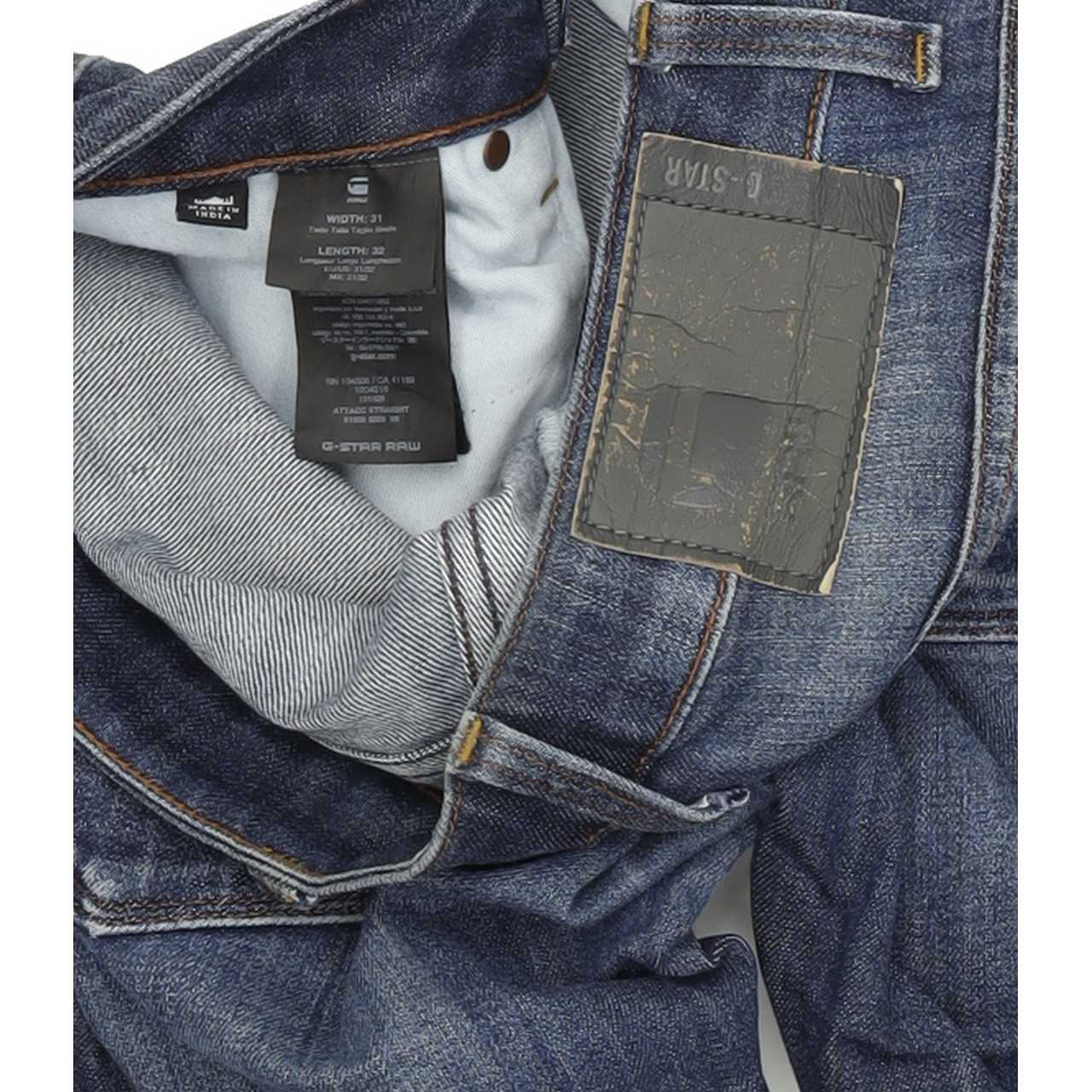 G-Star Attac Men Blue Straight Regular Stretch Jeans W31 L30