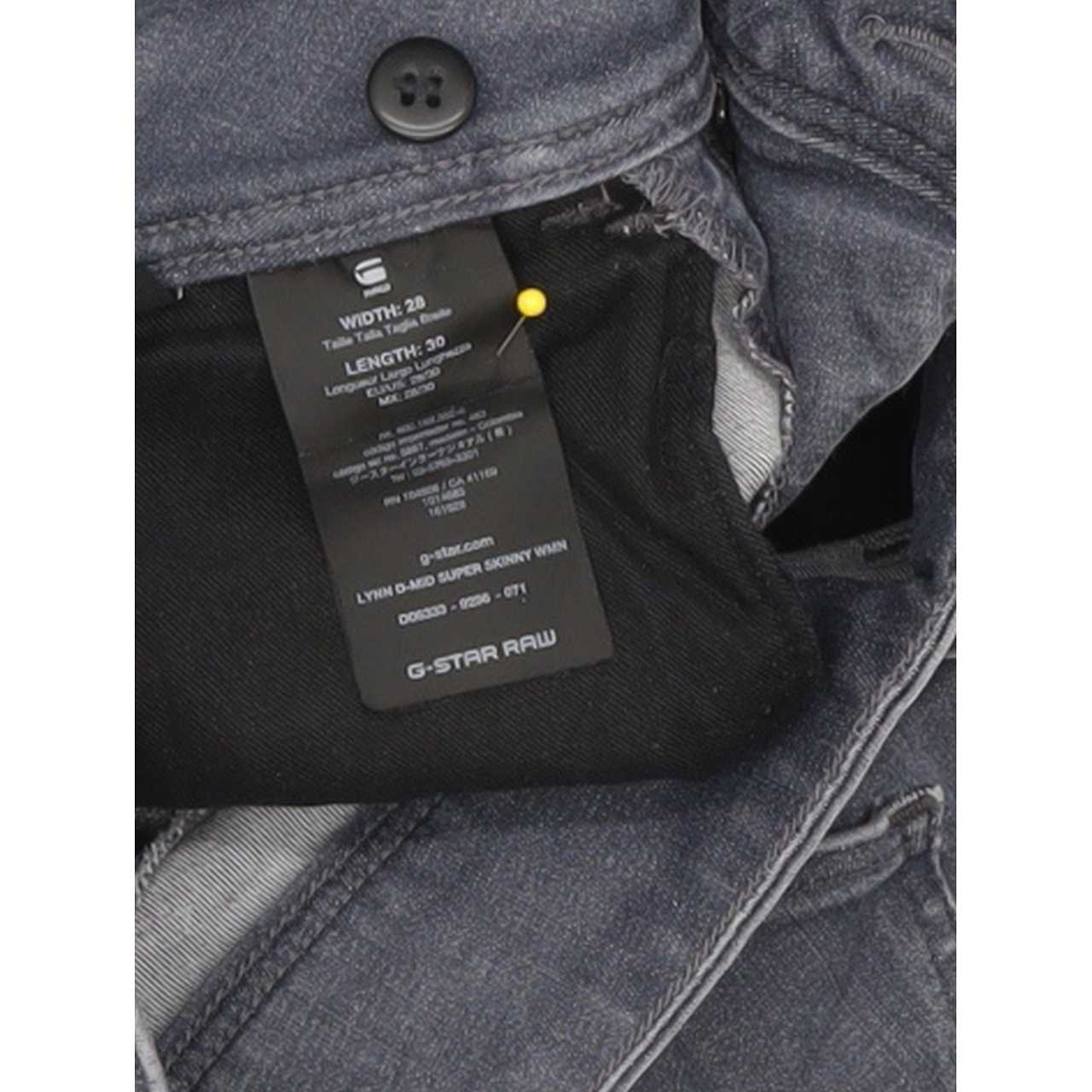 G-Star Lynn D-Mid Women Grey Skinny Regular Stretch Jeans W28 L29