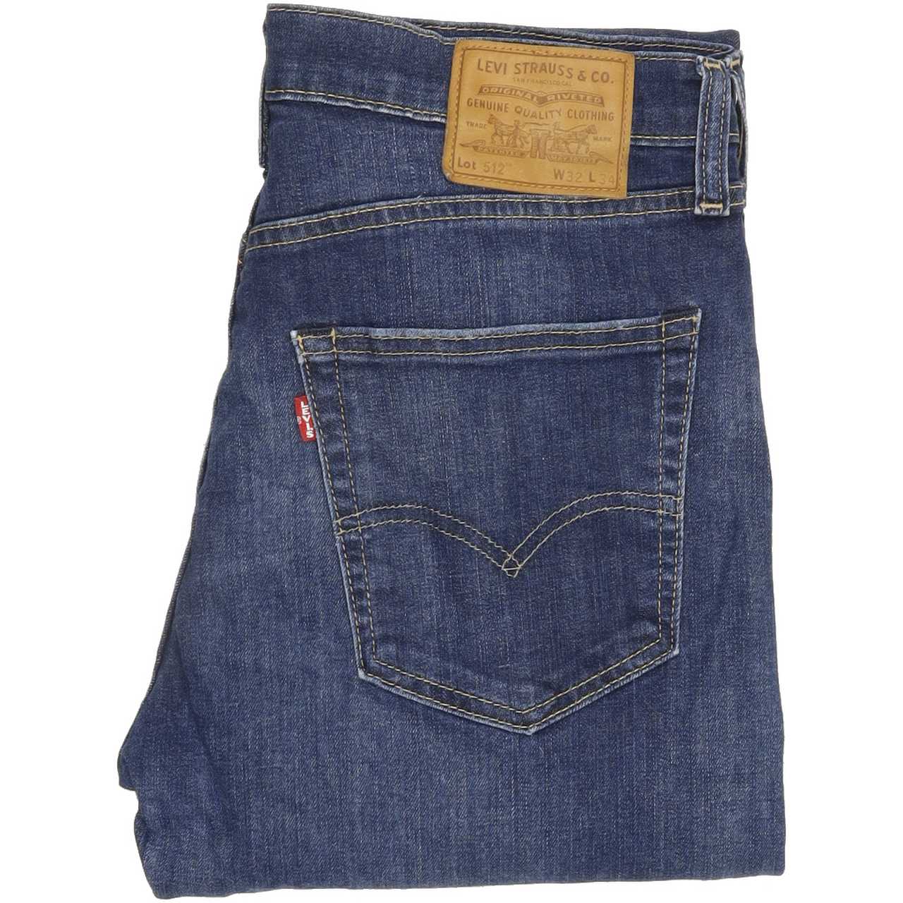 Levi's 512 Men Blue Tapered Slim Stretch Jeans W32 L33