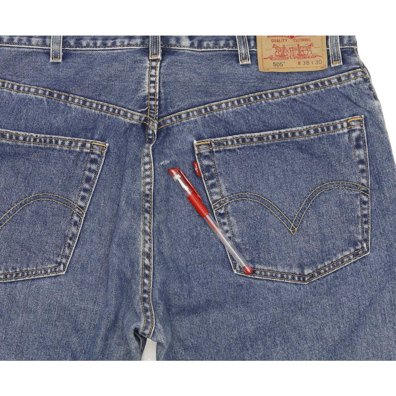 Levi's 505 Men Blue Straight Regular Jeans W38 L29