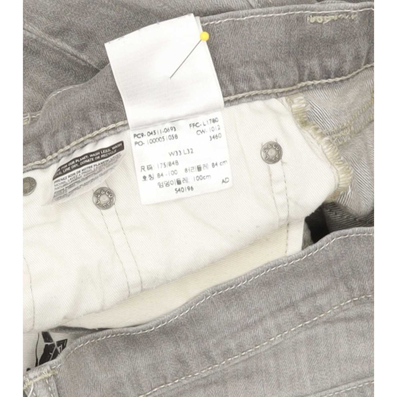 Levi's 511 Men Grey Straight Slim Stretch Jeans W33 L31
