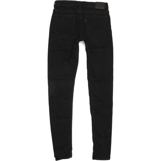 Levi's 710 Super Women Black Skinny Regular Stretch Jeans W28 L31