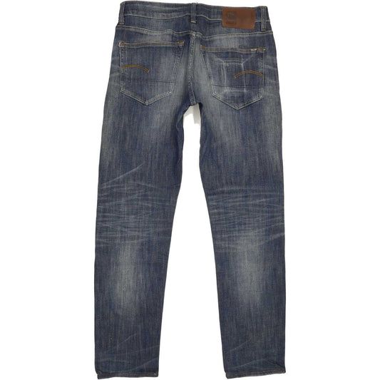 G-Star 3301 Men Blue Straight Slim Stretch Jeans W30 L30