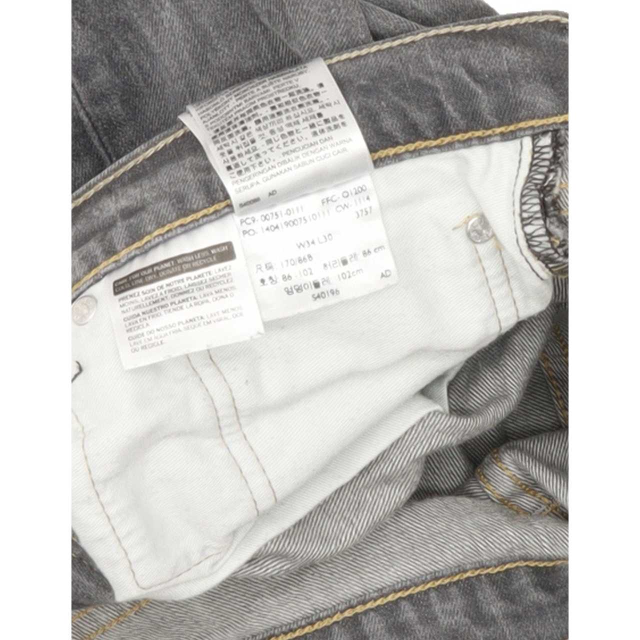 Levi's 751 Men Grey Straight Regular Stretch Jeans W34 L29