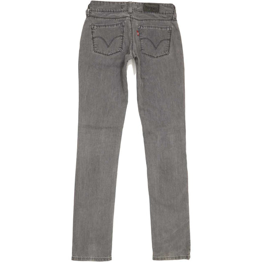 Levi's 473 Women Grey Straight Slim Stretch Jeans W27 L31