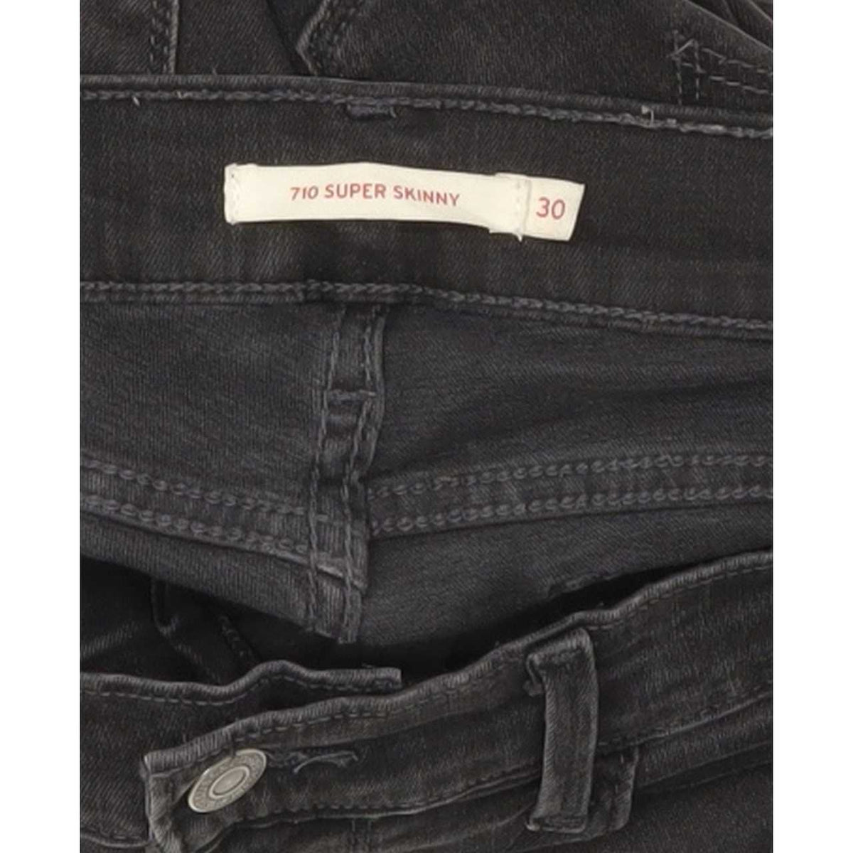 Levi's 710 Super Women Black Skinny Regular Jeans W30 L29