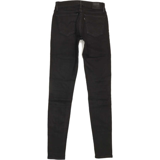 Levi's 710 Super Women Black Skinny Regular Stretch Jeans W25 L31