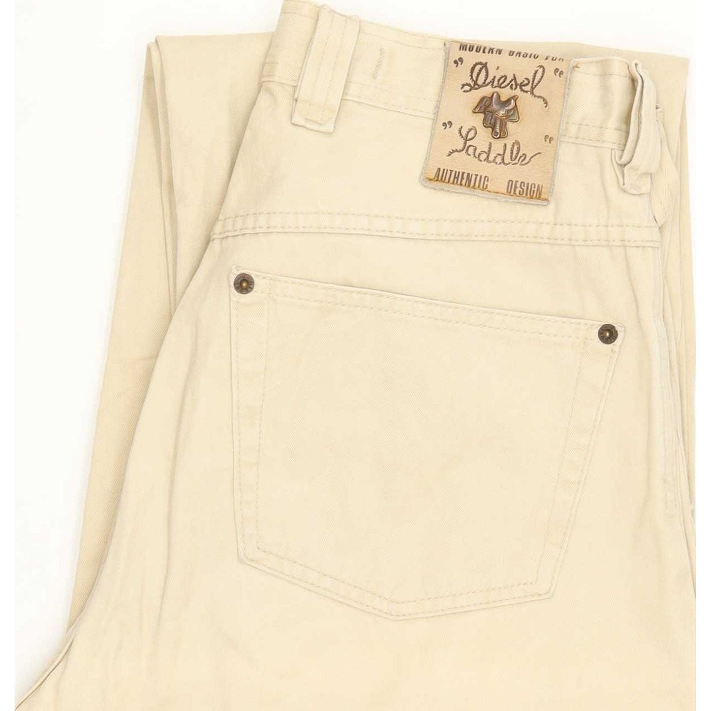 Diesel Saddle Baggy Men Beige Tapered Relaxed Jeans W29 L30