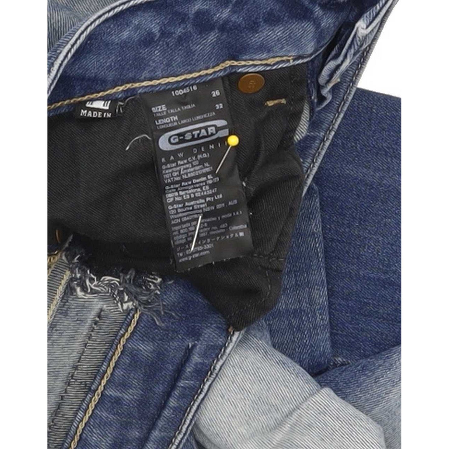 G-Star 3301 Women Blue Straight Slim Stretch Jeans W26 L32