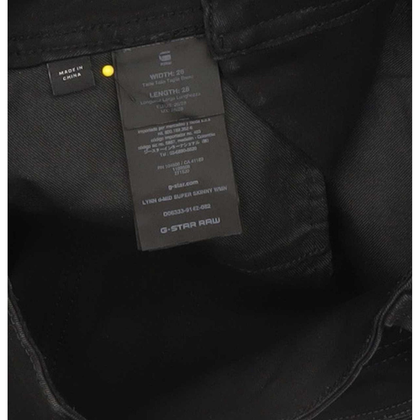 G-Star Lynn Mid Super Women Black Skinny Slim Stretch Jeans W26 L27