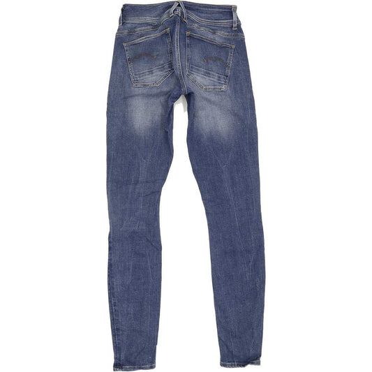 G-Star Lynn D-Mid Super Women Blue Skinny Regular Stretch Jeans W28 L31