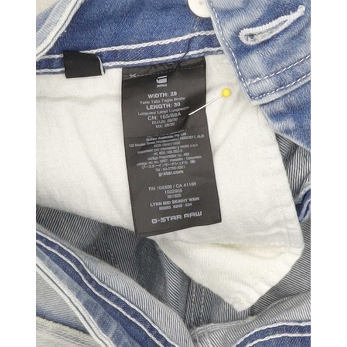 G-Star Lynn Mid Women Blue Skinny Slim Stretch Jeans W28 L30