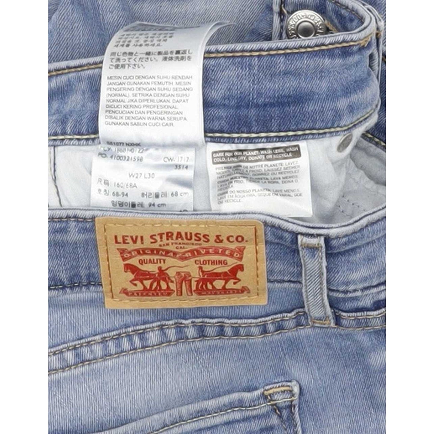 Levi's 711 Women Blue Skinny Regular Stretch Jeans W28 L30